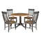 International Concepts Round Round 42 in. Dual Drop Leaf Dining Table with 4 Slatback Chairs in Hickory/Washed Coal, Wood K45-42DPT-27B-C65-4 - alternate 1
